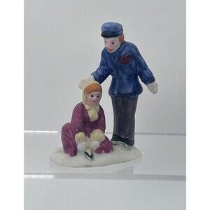 Vintage LEMAX Porcelain Figurine “Tightening Laces” 1992 Dickensvale